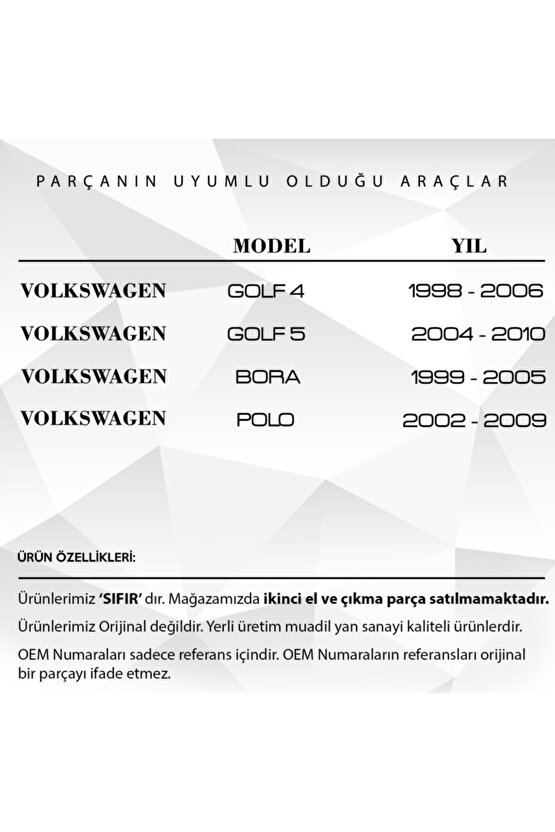 Volkswagen Golf 4-5, Polo, Bora Için Tavan Anten Contası