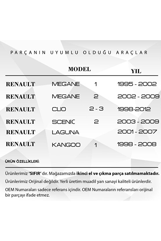 Renault Megane 2 Için Jant Kapak Açma Anahtar Tamir Seti