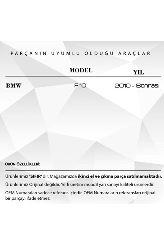 Bmw 5 Serisi F10 Için Karter Tapası
