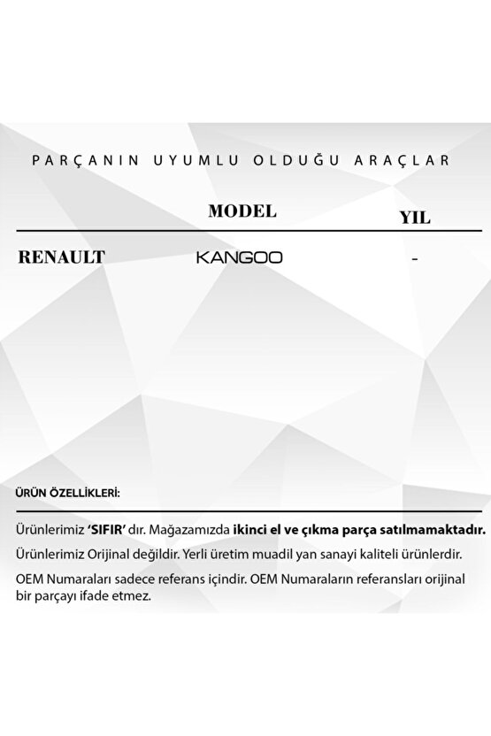 Renault Kangoo Için Kapı Kilit Motor Tamir Dişlisi