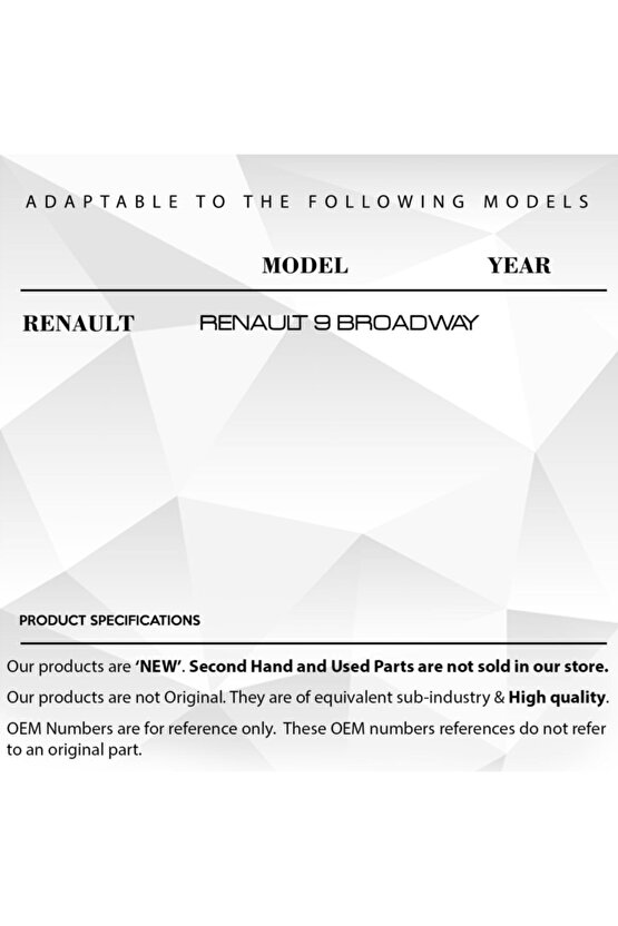 Renault 9 Broadway Için Kilometre Sıfırlama Çubuğu 2 Adet