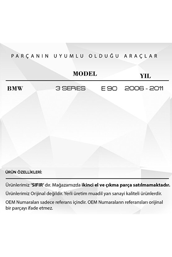 Bmw 3 Serisi E90 Radyo Düğmesi (2006-2011 Modeller)