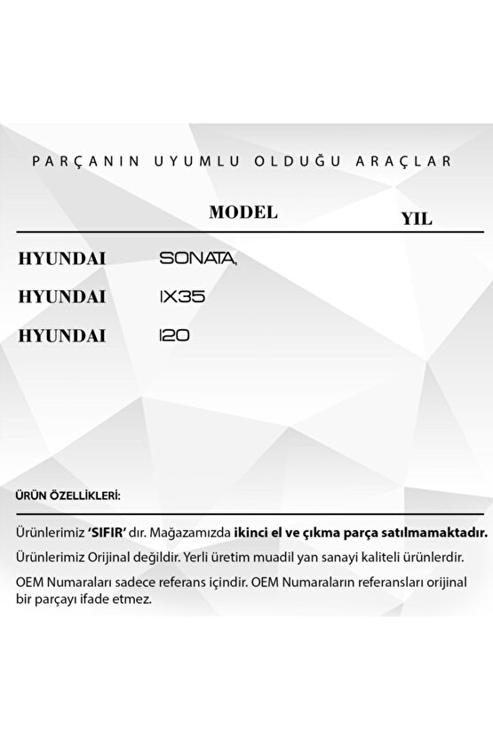 Hyundai Sonata, I20, Ix35 Için Kapı Kilit Dişlisi