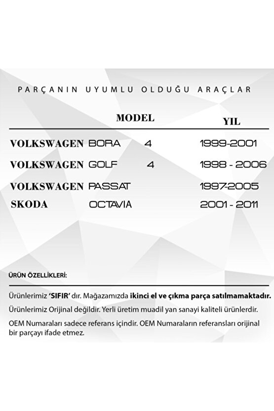 Volkswagen Bora,golf,passat Için Sol Ön Cam Açma Düğme Çerçevesi