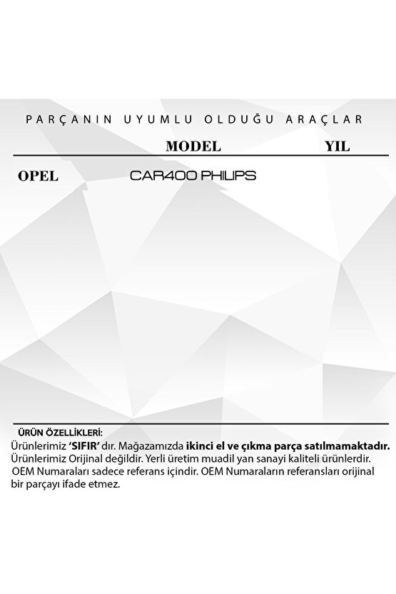 Opel Phılıps Car400 Için Radyo Düğmesi