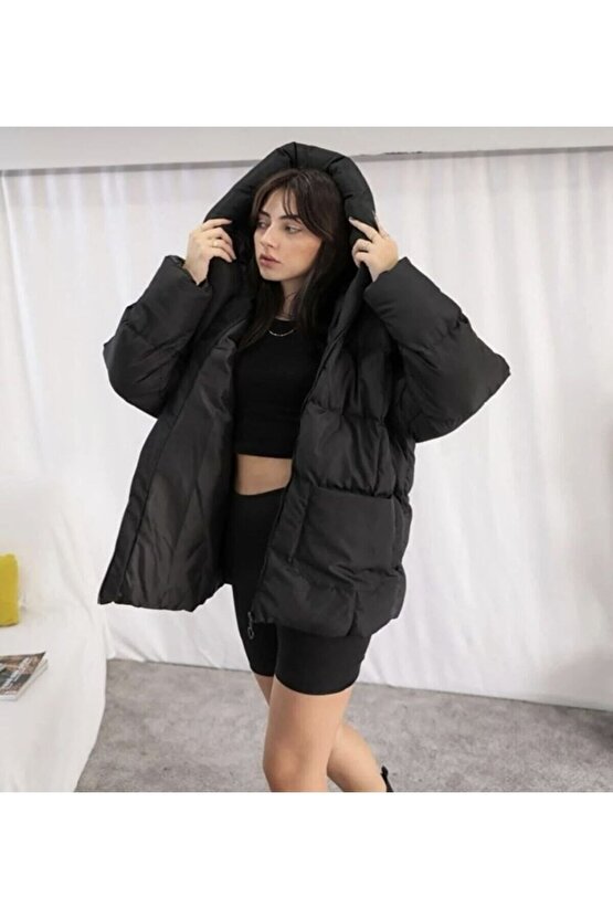 Puffer Yarasa Şişme Oversize Mont