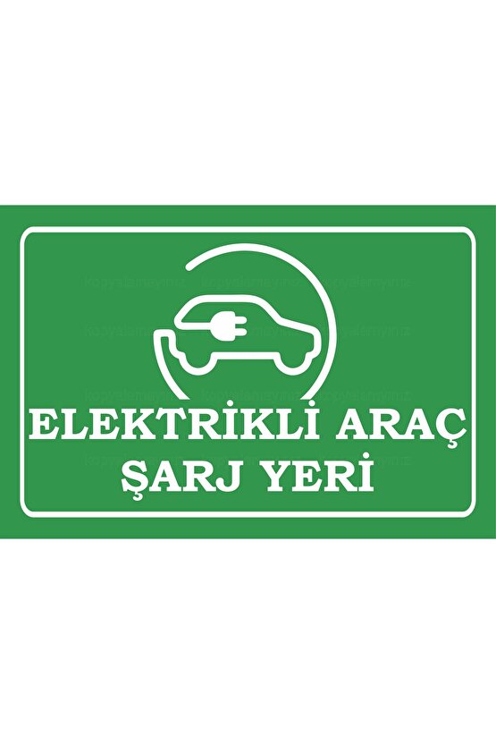 elektrikli araç şarj yeri uyarı levhası tablo retro ahşap poster