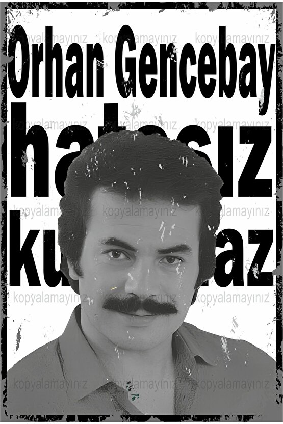 orhan gencebay hatasız kul olmaz arabesk müzik şarkı ev dekorasyon tablo retro ahşap poster