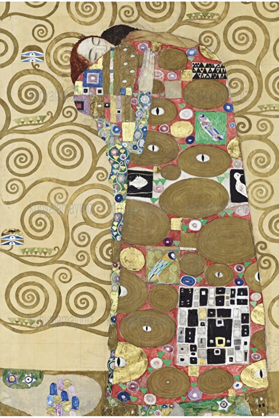 Gustav Klimt Öpücük The Kiss versiyon ünlü ressam resimleri ev dekorasyon ahşap tablo poster