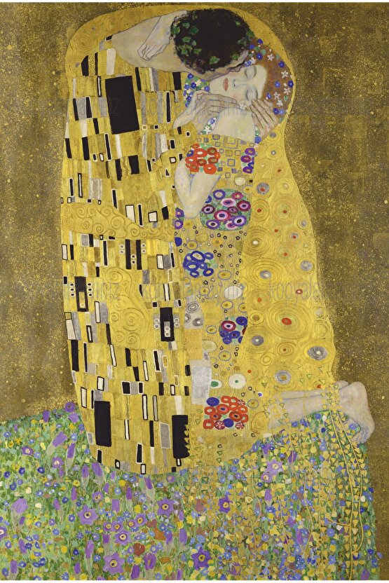 Gustav Klimt The Kiss Öpücük tablosu ev dekorasyon ünlü ressamlar ahşap tablo