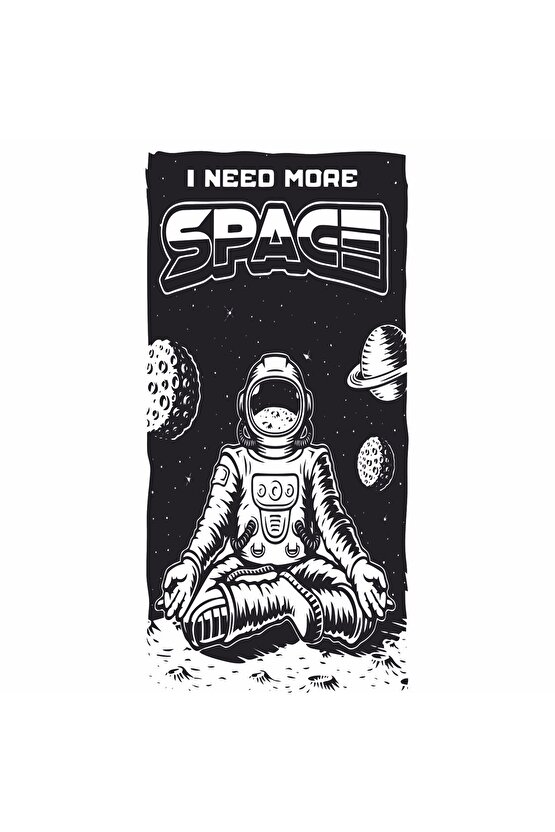 yoga yapan astronot eğlenceli komik ev dekorasyon tablo mini retro ahşap poster