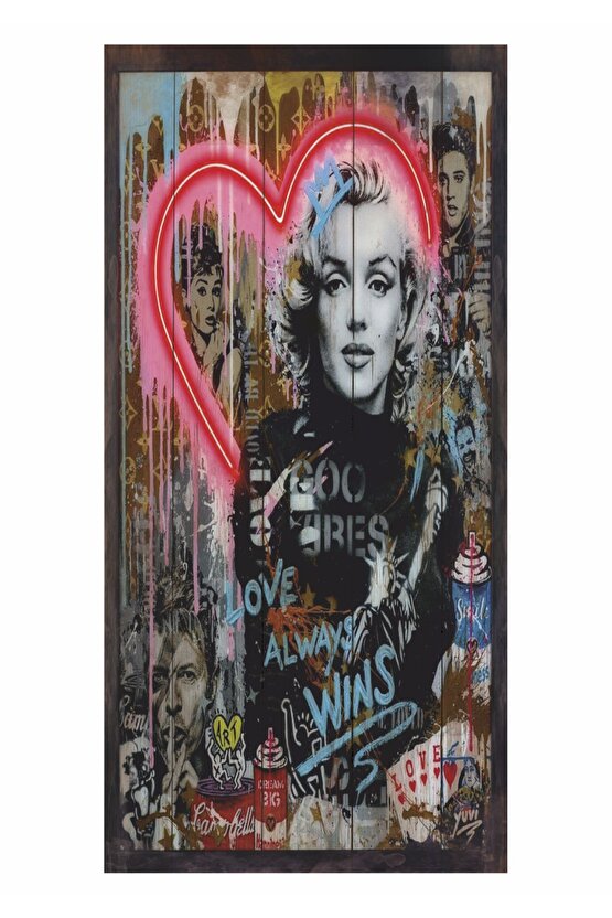 marilyn monroe pop art ev dekorasyon tablo mini retro ahşap poster