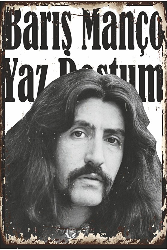 Barış Manço Yaz Dostum Müzik Retro Ahşap Poster