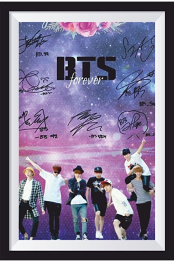 K-pop Bts Çerçeve Görünümlü Ahşap Poster-13