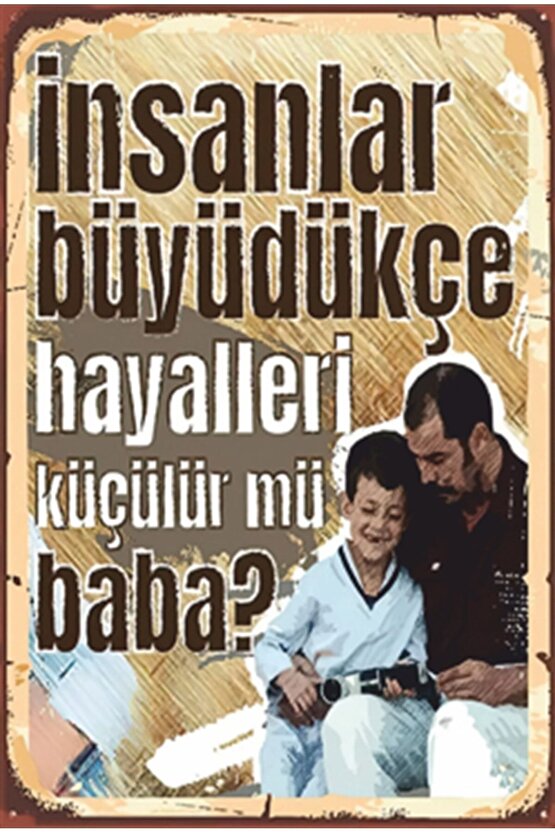 Babam Ve Oğlum Replik Retro Ahşap Poster