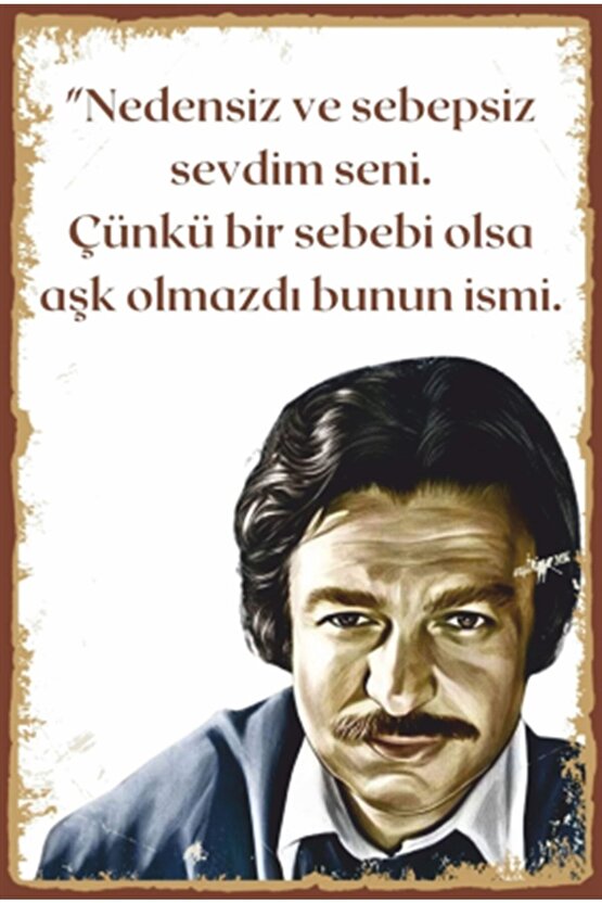 Oğuz Atay Retro Ahşap Poster