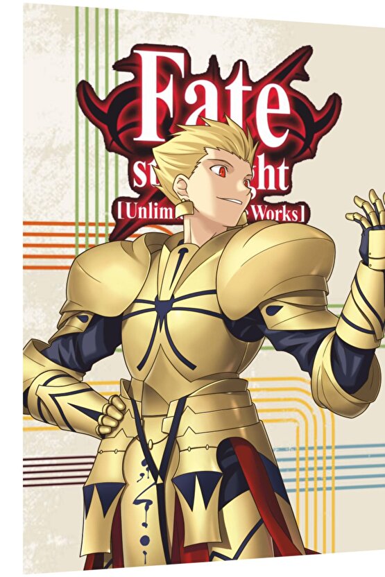 Gilgamesh Fate Zero Anime Retro Ahşap Poster