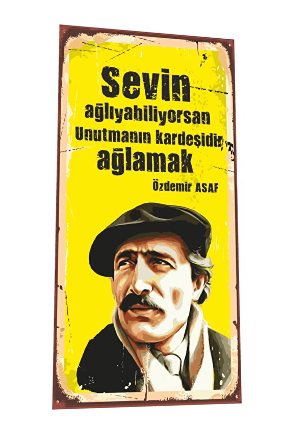 Özdemir Asaf Mini Retro Ahşap Poster