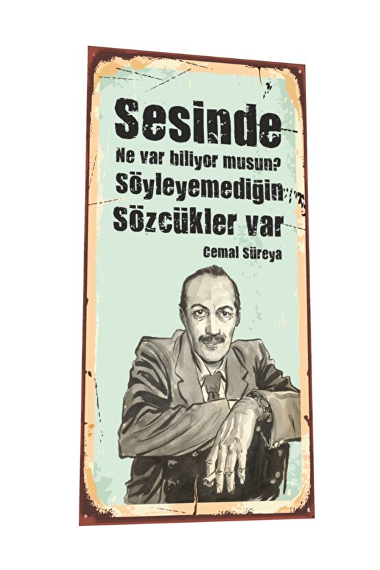 Cemal Süreya Mini Retro Ahşap Poster