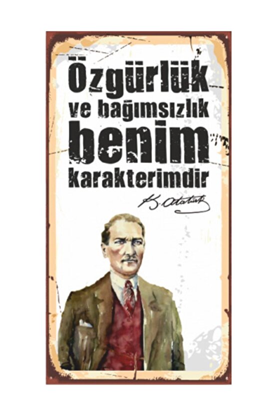 Mustafa Kemal Atatürk Ahşap Edebiyat Poster