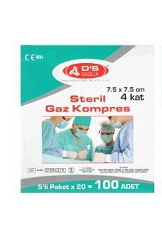 Damla Ds Steril Gazlı Bez Kompres Spanç 7.5 X 7.5cm 100 Adet