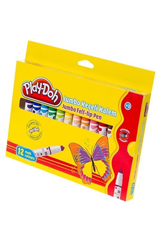 Play-doh 12 Renk Jumbo Keçeli Kalem 6 Mm Ke020