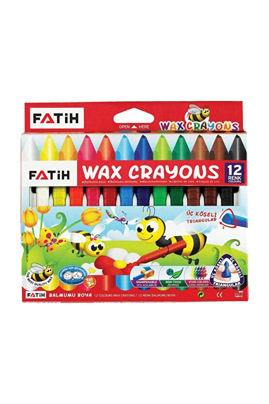 12 Renk Wax Crayon Uzun Mum Boya 50130