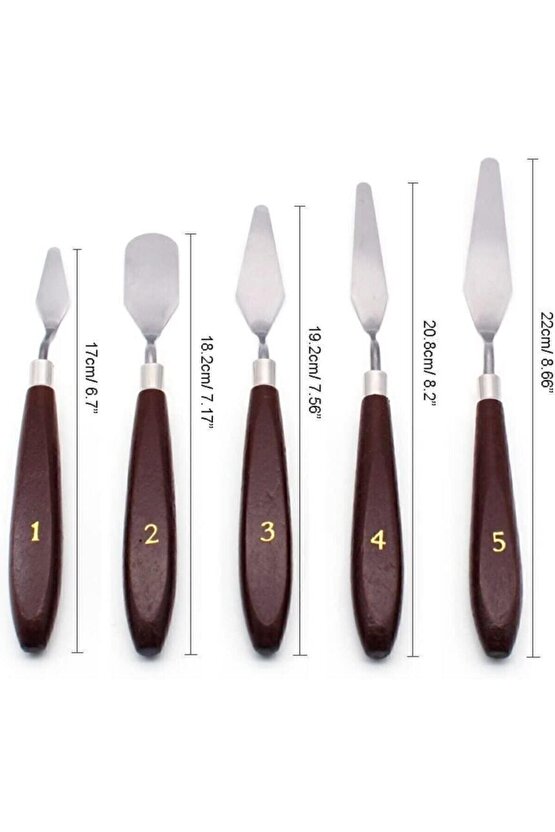 Metal Spatula 5`li Set (painting Knife)