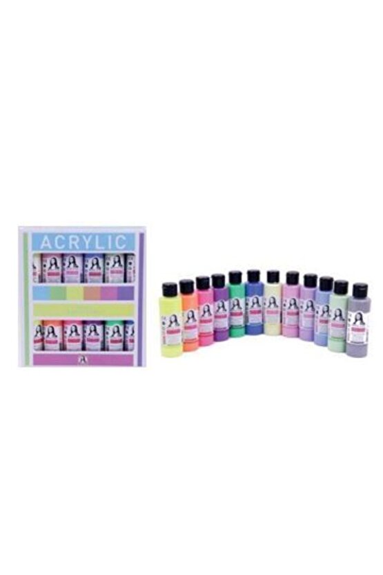 Monalisa Chalky Pastel Ve Neon Renkler Akrilik Boya Seti 12x70 Ml. Set Sd150-x17