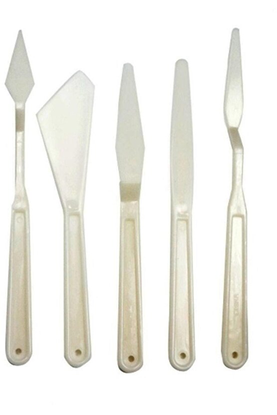 5li Plastik Spatula Set (Beyaz)