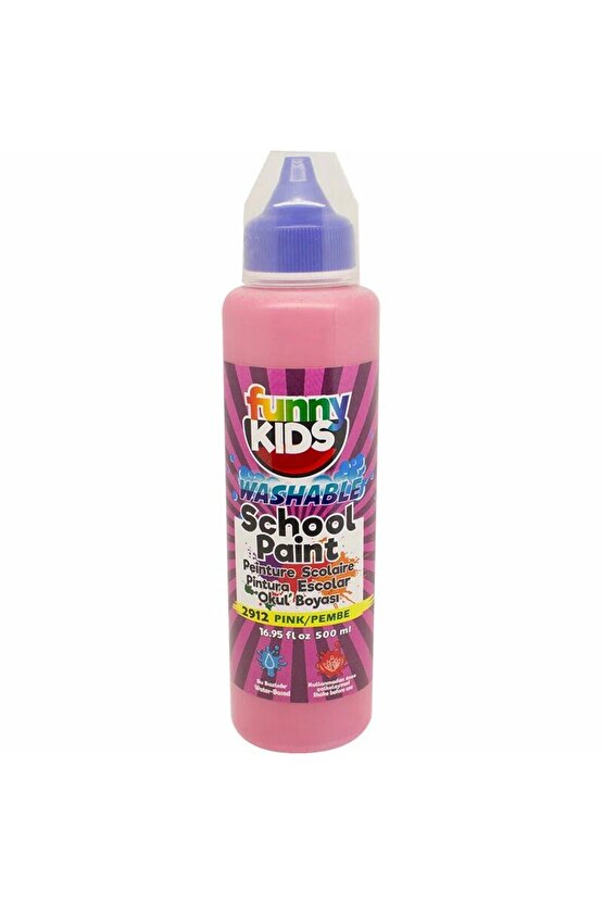 Funny Kids Yıkanabilir Okul Boyası 500ml - 2912 Pembe