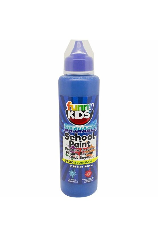 Funny Kids Yıkanabilir Okul Boyası 500ml - 2906 Mavi