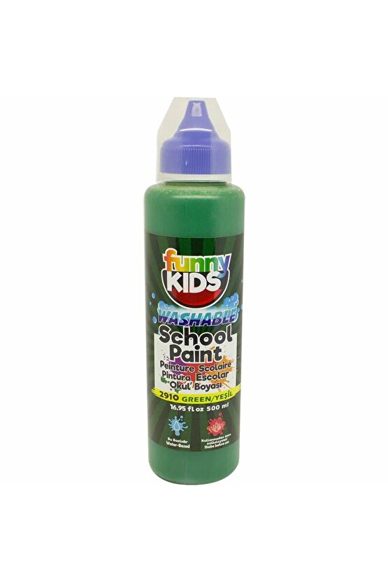 Funny Kids Yıkanabilir Okul Boyası 500ml - 2910 Yeşil