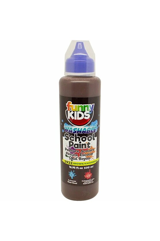 Funny Kids Yıkanabilir Okul Boyası 500ml - 2922 Kahverengi