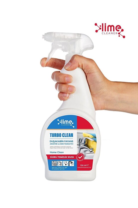  Turbo Clean Ultra Güçlü Banyo Temizleyici ve Kireç Çözücü Sprey 750 ml x 5 Adet - Sihir