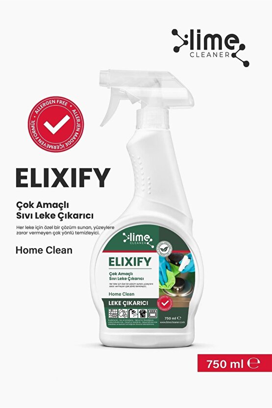 Elixify Çok Amaçlı Ultra Güçlü Sıvı Leke Çıkarıcı 750ml x 2 Adet | Anti Alerjik