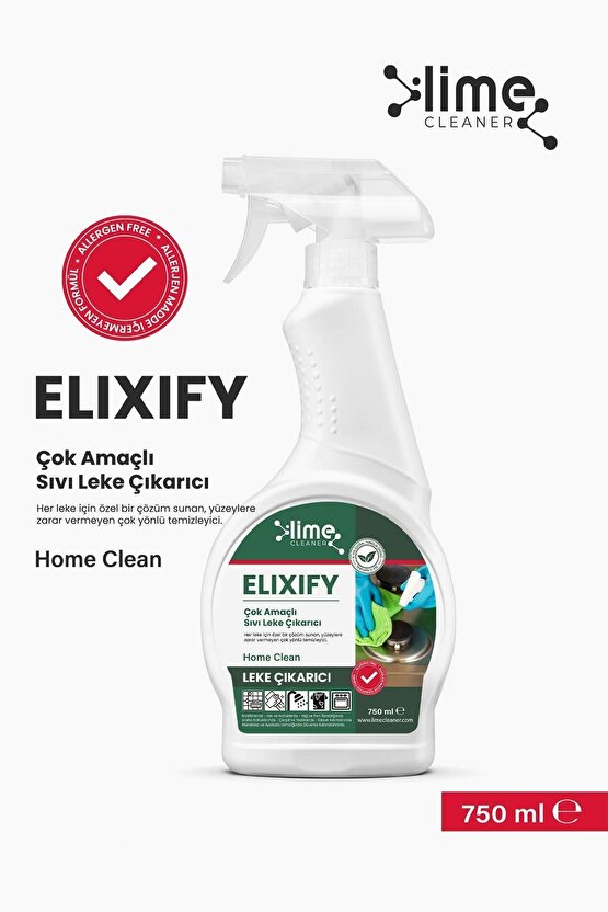 Elixify Çok Amaçlı Ultra Güçlü Sıvı Leke Çıkarıcı 750ml x 3 Adet | Allerjen İçermez