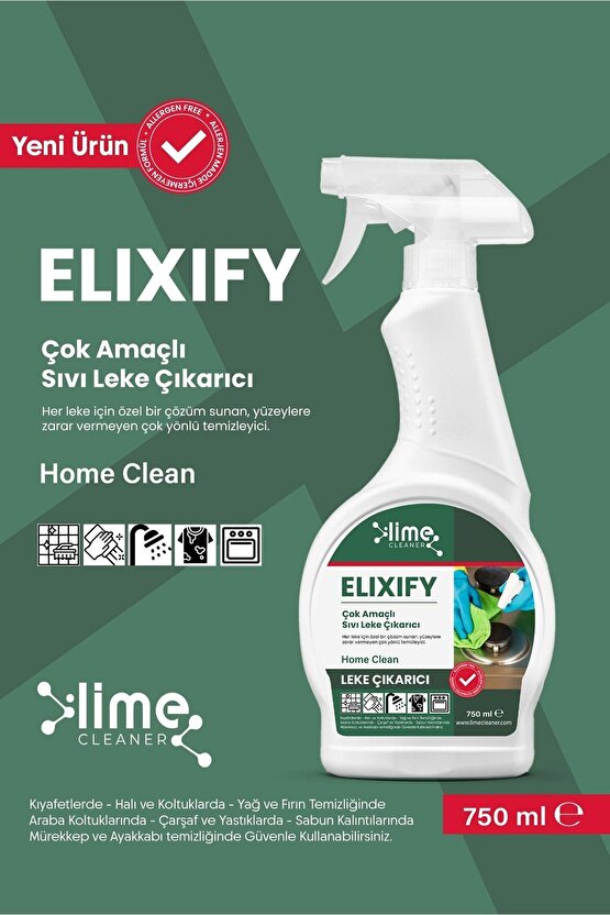 Elixify Doğal Çok Amaçlı Ultra Güçlü Sıvı Leke Çıkarıcı 750ml (%100 DOĞAL)