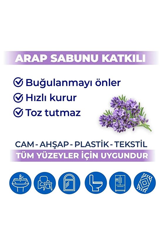 Clean Yüzey Temizlik Havlusu 96 Yaprak Lavanta Kokulu Plastik Kapaklı (2 Lİ SET) 192 Yaprak