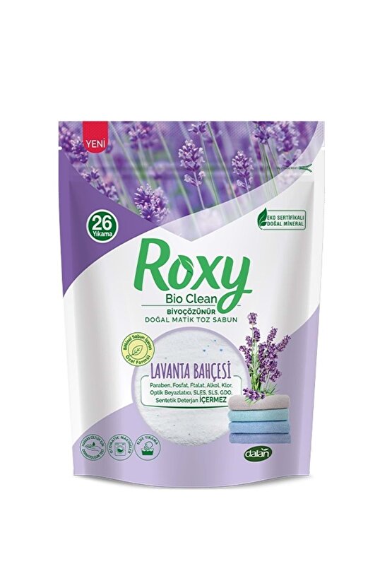 Roxy Bio Clean Matik Sabun Tozu 800gr Lavanta Bahçesi (3 Lü Set) (78 Yıkama)