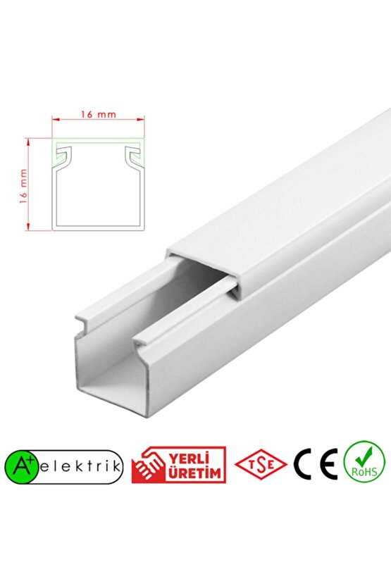 16x16 Mm Bantsız Kablo Kanalı 4x1m=4m