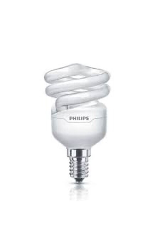 8w=45w Mini Spiral Kıvrık Tasarruflu Ampul E14 Duy Sarı Işık 2700K505 Lumen