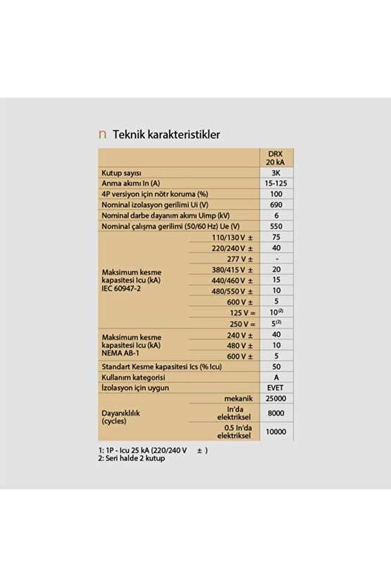 Drx 125 Tm 3 P 125 Amper Kompakt Şalter 20ka 027221
