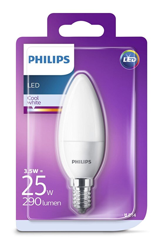 3,5w =25w Mum Led Ampul E14(ince)duyılık Beyaz(4000 Kelvin)