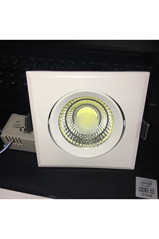 5w Kare Cob Led Spot6400kparlak Beyaz Işıkinci Beyazı Kasa