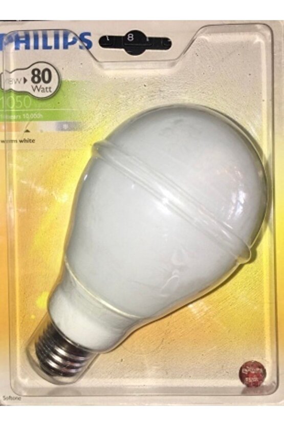 Phılıps 18w=80w Extra Softone yumuşak Sarı Işık-2700kcam (6LI PAKET) 135mmx70mm