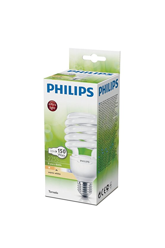 Phılıps 32w-150w Tornado-2255 Lumensarı Işık E27duyextra Light-ölçü: 149mmx70mm