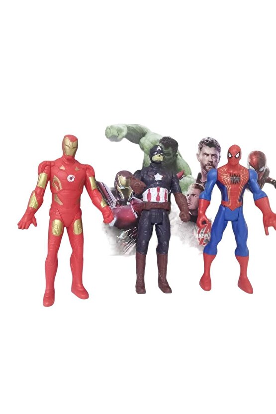 Avengers Karekterleri 6 Lı Spiderman, Batman, Kaptan Amerika, Hulk, Venom, Ironman Figür Oyuncak