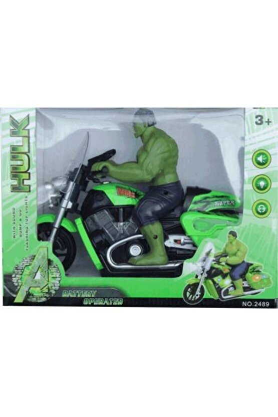 Hulk Oyuncak Karakter Motorsikletli Figür Sesli Işıklı Ve Hareketli