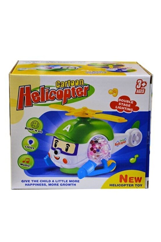 Cartoon Helikopter Pilli Işıklı Müzikli 25 Cm D:1